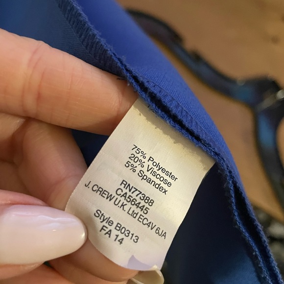 J. Crew Blue Scalloped Dress (Size 6) - Picture 8 of 9